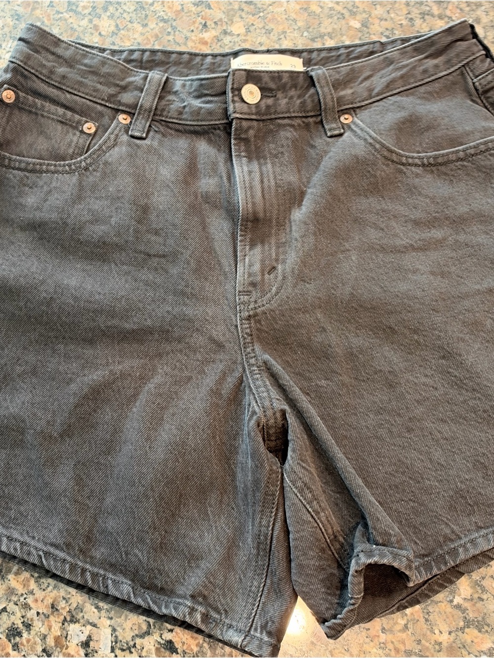 Abercrombie & Fitch Charcoal Black Denim Shorts